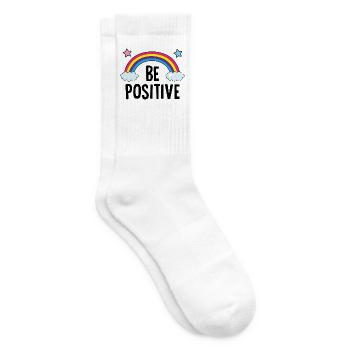 Be Positive Rainnbow Aufkleber - Tennissocken - Weiß - Rechts
