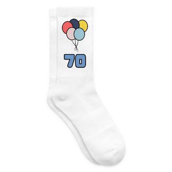 70. 70 JAHRE. 70-JÄHRIGES JUBILÄUM. GEBURTSTAG 70 JAHRE. - Tennissocken - Weiß - Rechts
