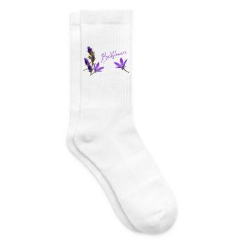 Glockenblumen lila Blumen - Tennissocken - Weiß - Rechts