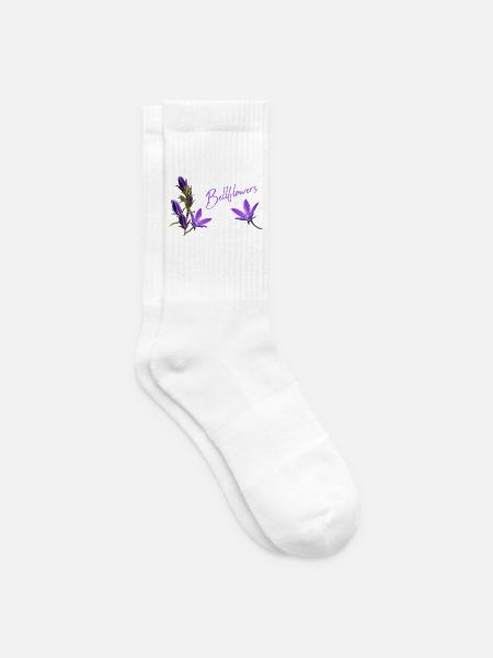 Glockenblumen lila Blumen - Tennissocken - Weiß