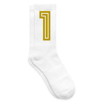1. 1 JAHR. 1. JAHRESTAG. 1 JAHR GEBURTSTAG - Tennissocken - Weiß - Rechts