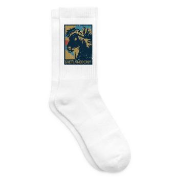 Wuscheliges Shetlandpony Ponyhof - Tennissocken - Weiß - Rechts