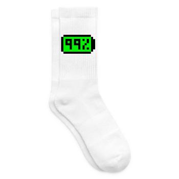 Batterie 99 % Pixel Art - Tennissocken - Weiß - Rechts