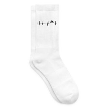 Herzschlag Gewichtheben - EKG Linie Fitness - Tennissocken - Weiß - Rechts
