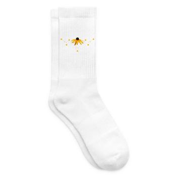 Sonnenhut gelbe Blume - Tennissocken - Weiß - Rechts