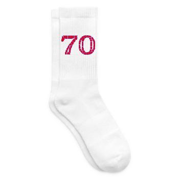 70. 70 ANS. 70e ANNIVERSAIRE. ANNIVERSAIRE 70 ANS. - Chaussettes de tennis - blanc - Droite