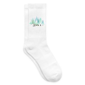 Winter Winterlandschaft Schnee Tannen - Tennissocken - Weiß - Rechts