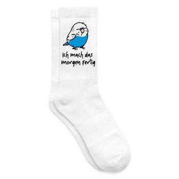lässiger Wellensittich - Tennissocken - Weiß - Rechts