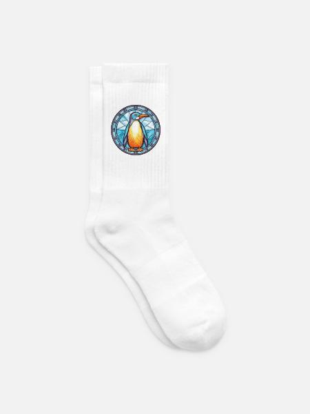 Pinguin bunte Aquarell-Tier-Illustration - Tennissocken - Weiß