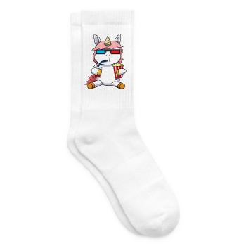 Einhorn 3D 3D Brille Popcorn Kino Film Kinofilm - Tennissocken - Weiß - Rechts