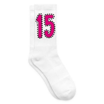 15. 15 YEARS. 15th ANNIVERSARY. 15 YEAR ANNIVERSARY. - Tennis socks - white - Right