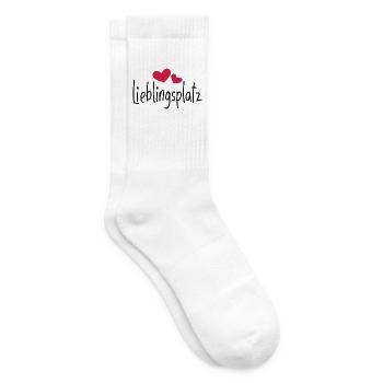 Lieblingsplatz Kissen mit Herz - Tennissocken - Weiß - Rechts