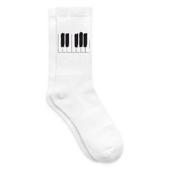 Klavier, Tastaturtasten. Klaviertag. Musik. - Tennissocken - Weiß - Rechts