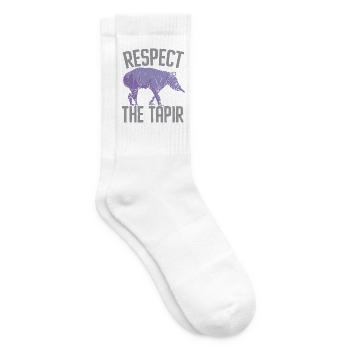 Respektiere den Tapir Wildtier Tierpfleger - Tennissocken - Weiß - Rechts