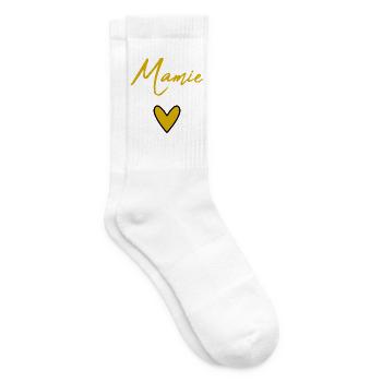 MAMIE. MAMAN. GRAND-MERE. FÊTE DES MÈRES - Chaussettes de tennis - blanc - Droite