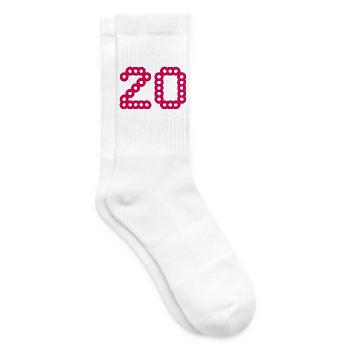 20. 20 ANS. 20e ANNIVERSAIRE. ANNIVERSAIRE 20 ANS. - Chaussettes de tennis - blanc - Droite