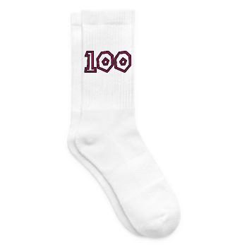 100. 100 JAHRE. 100-JÄHRIGES JUBILÄUM. GEBURTSTAG 1001 - Tennissocken - Weiß - Rechts