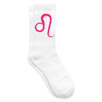 Löwe Leo Sternzeichen Design Symbol Rosa Pink - Tennissocken - Weiß - Rechts