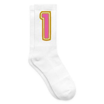1. 1 JAHR. 1. JAHRESTAG. 1 JAHR GEBURTSTAG - Tennissocken - Weiß - Rechts