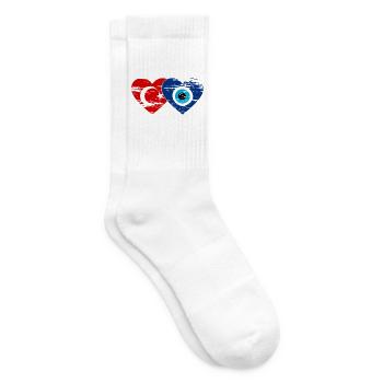 Türkei Nazarperle Herz used - Tennissocken - Weiß - Rechts