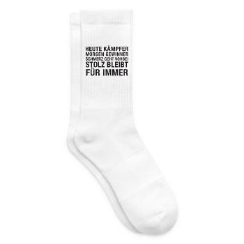 Heute Kämpfer morgen Gewinner - Tennissocken - Weiß - Rechts