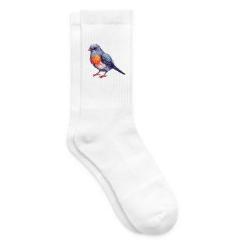 Kuckuck buntes Aquarell Cartoon Kawaii Tier - Tennissocken - Weiß - Rechts