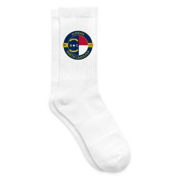 Durham North Carolina Flagge USA Souvenir Abzeichen - Tennissocken - Weiß - Rechts
