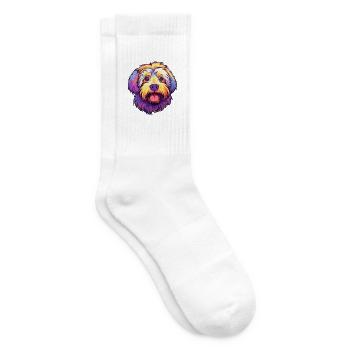Katalanischer Schäferhund Hunderasse Cartoon Kawaii Illustra - Tennissocken - Weiß - Rechts