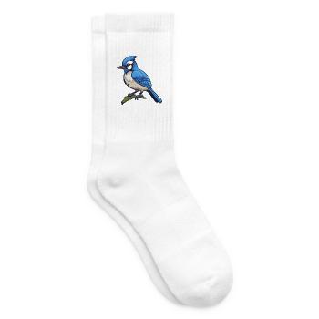 Blauer Eichelhäher Vogel Niedliche Karikatur Kawaii Aquarell Anima - Tennissocken - Weiß - Rechts