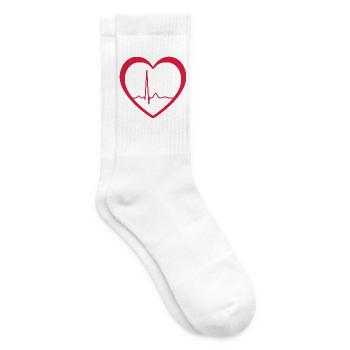 Herzschlag-EKG-Linie Medizinischer Pulswellen-Ikon-Vektor - Tennissocken - Weiß - Rechts