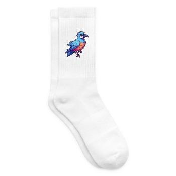 Blauer Eichelhäher Buntes Aquarell Cartoon Kawaii Tier - Tennissocken - Weiß - Rechts
