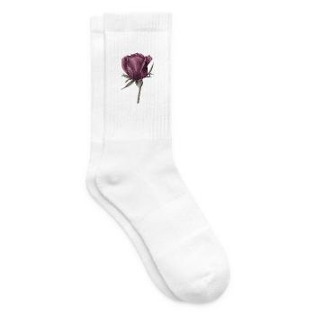 Rose Blume - Tennissocken - Weiß - Rechts