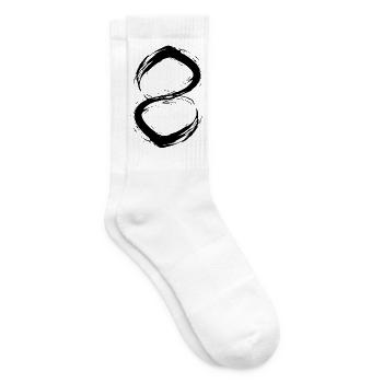 8 Acht Zahl Nummer Vektor - Tennissocken - Weiß - Rechts