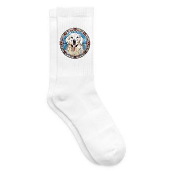 Große Pyrenäen Hunderasse Aquarellglas - Tennissocken - Weiß - Rechts