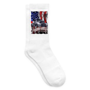 Patriotischer Oldtimer Collage - Tennissocken - Weiß - Rechts