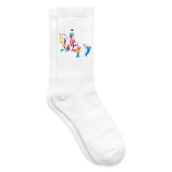 Schwungvolle Dressur Pferdeausbildung - Tennissocken - Weiß - Rechts