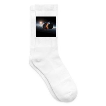 Kosmisches Eclipse Design - Tennissocken - Weiß - Rechts