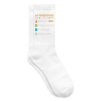 Meine Superkräfte sind ADHS Anders denken - Tennissocken - Weiß - Rechts