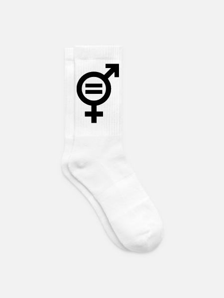 Égalité des sexes Égalité entre hommes et femmes Égalité égalité égalité - Chaussettes de tennis - blanc