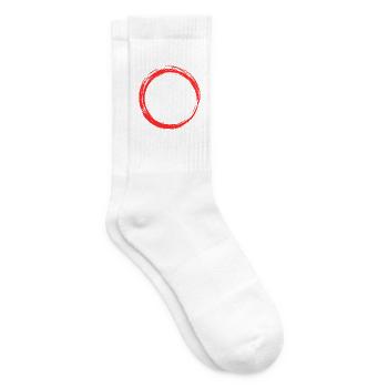 Kreis Symbol Design Rot - Tennissocken - Weiß - Rechts