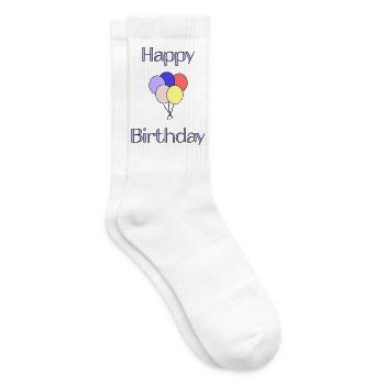 ALLES GUTE ZUM GEBURTSTAG. ALLES GUTE ZUM GEBURTSTAG. JAHRESTAG. - Tennissocken - Weiß - Rechts