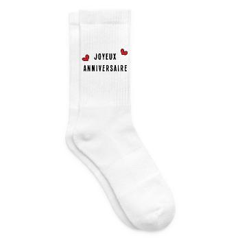 HAPPY BIRTHDAY. ANNIVERSAIRE. BON ANNIVERSAIRE - Chaussettes de tennis - blanc - Droite