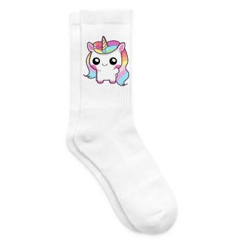 Baby Einhorn mit Regenbogen Mähne - Tennissocken - Weiß - Rechts