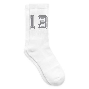 Trikotnummer 13 - Tennissocken - Weiß - Rechts