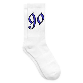90. 90 ANS. 90e ANNIVERSAIRE. ANNIVERSAIRE 90 ANS. - Chaussettes de tennis - blanc - Droite