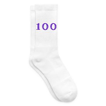 100. 100 JAHRE. 100-JÄHRIGES JUBILÄUM. 100. GEBURTSTAG - Tennissocken - Weiß - Rechts