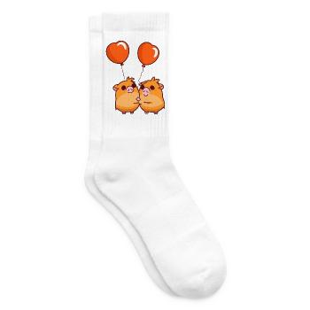 Meerschweinchen, Kawaii, Karikatur, Spielender, Mit, Balloons - Tennissocken - Weiß - Rechts