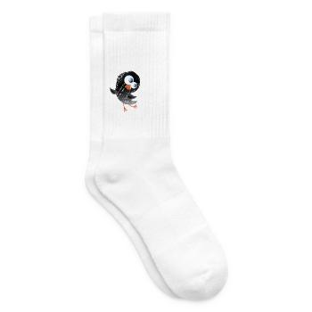 Lustiger Vogel la,laa ich scheiß auf Euch Spruch - Tennissocken - Weiß - Rechts
