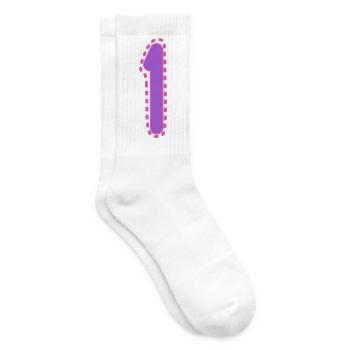 1. 1 JAHR. 1. JAHRESTAG. 1 JAHR GEBURTSTAG - Tennissocken - Weiß - Rechts