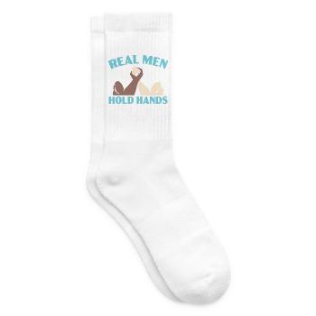 Echte Männer halten Händchen Armdrücken Armdrücken - Tennissocken - Weiß - Rechts